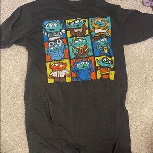Kids Graphic Tee with Colorful Character Grid - Black
